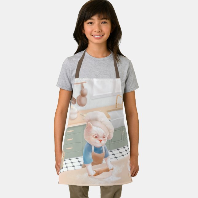 Little Baker Cat: Cozy Morning Kneading Art Apron (Insitu)