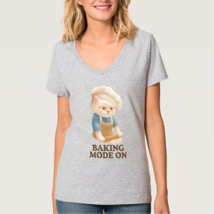 Little Baker Cat: Cozy Morning Kneading Art T-Shirt