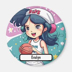 Little Baller Babe, With Custom Nametag! Magnet