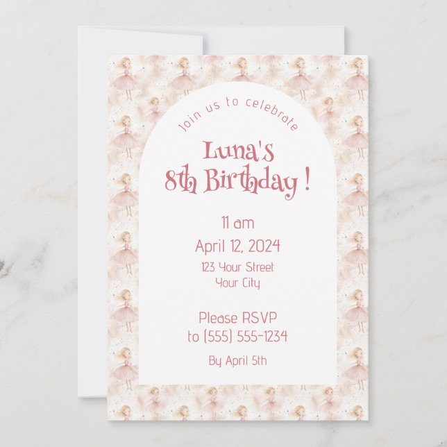 Little Ballerina #10 - Blonde Girl Invitation (Front)