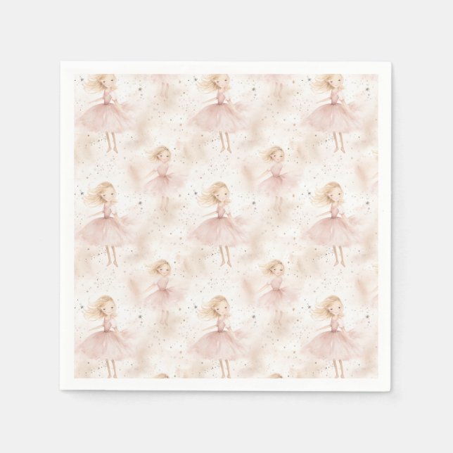 Little Ballerina #10 - Blonde Girl Napkin (Front)