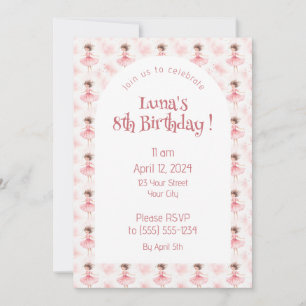 Little Ballerina #3 - Brunette Girl Invitation