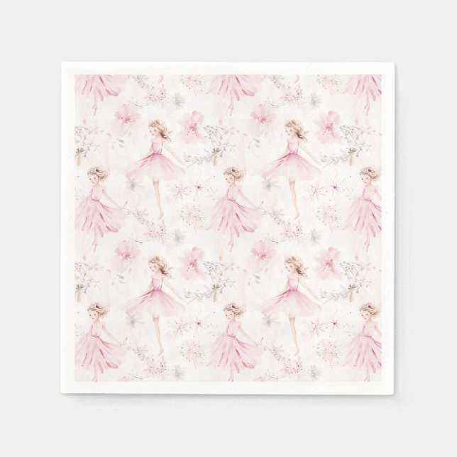 Little Ballerina #7 - Blonde Girl Napkin (Front)