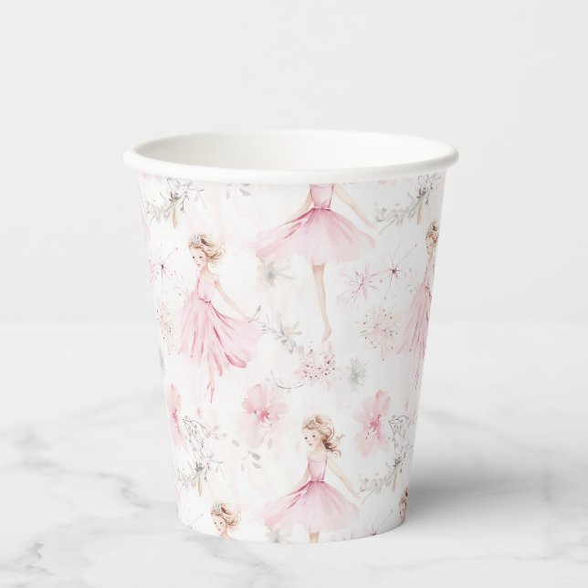 Little Ballerina #7 - Blonde Girl Paper Cups (Front)