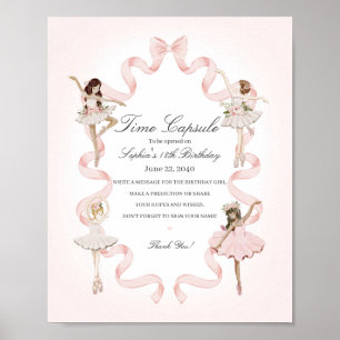 Little Ballerina Birthday Party Time Capsule Sign