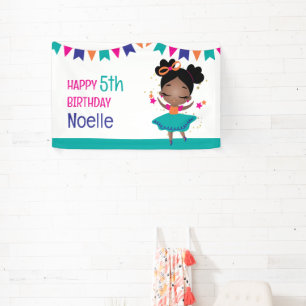 Little Ballerina Colourful Birthday Dress Banner