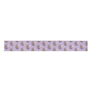 Little Ballerina Cute Dancing Girl Purple Original Grosgrain Ribbon