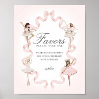 Little Ballerina Favours Whimsical Birthday Sign