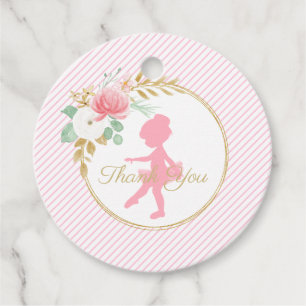 Little Ballerina floral and stripes Thank You Tags