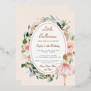 Little Ballerina Floral Rose Gold Kids Birthday