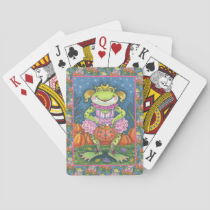 LITTLE BALLERINA FROG TRICK OR TREATING IN TUTU PLAYING CARDS