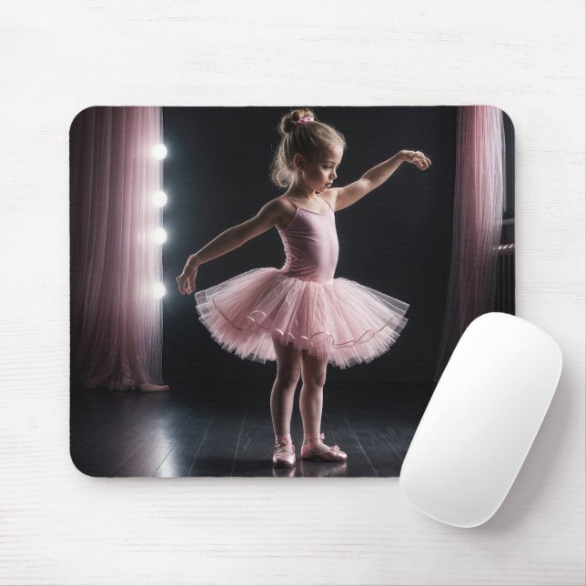 Little Ballerina In Pink Tutu Mouse Mat (With Mouse)