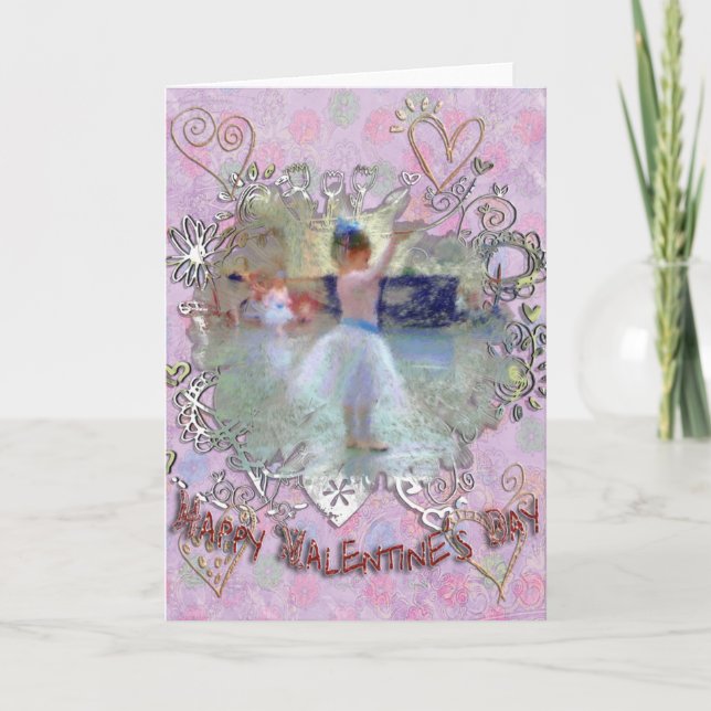 Little Ballerina in Rehearsal Holiday Card (Front)