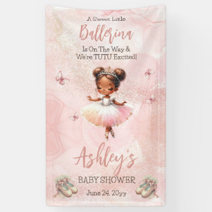 Little Ballerina Is On The Way Tutu Baby Shower Banner