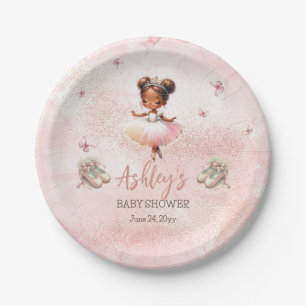 Little Ballerina Is On The Way Tutu Baby Shower Paper Plate