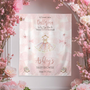 Little Ballerina Is On The Way Tutu Baby Shower Tapestry