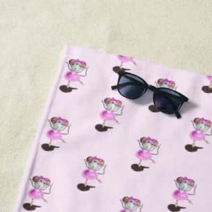 Little Ballerina Mouse Beach Towel