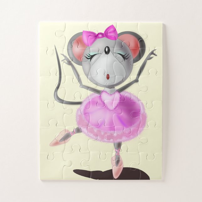 Little Ballerina Mouse Puzzle - Ballet Dancer (Vertical)