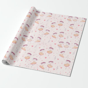 Little Ballerina on light background Wrapping Paper