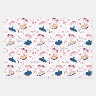 Little Ballerina on white Wrapping Paper Sheet