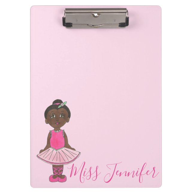 Little Ballerina Personalised Tutu Ballet Dancer Clipboard (Front)