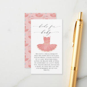 Little Ballerina Pink Baby Shower Books for Baby  Enclosure Card