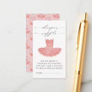 Little Ballerina Pink Baby Shower Diaper Raffle  Enclosure Card