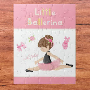 Little Ballerina Pink Ballet Girls Name Jigsaw Puzzle