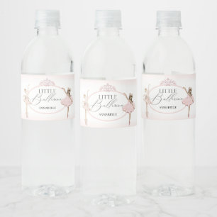 Little Ballerina Pink Ballet Party Decor Water Bottle Label