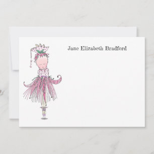 Little Ballerina pink Personalised Thank You Card