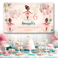 Little Ballerina Pink Teal Floral Girl Birthday