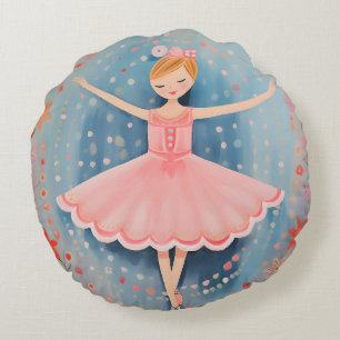 Little Ballerina  Round Cushion