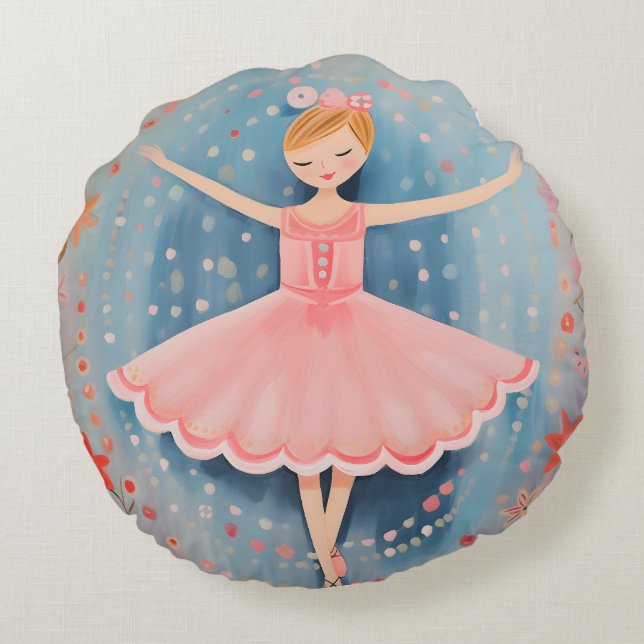 Little Ballerina  Round Cushion (Back)
