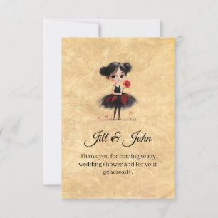 Little Ballerina Wedding Shower Thank You Card