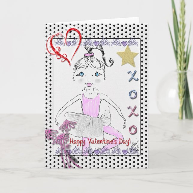 Little Ballerina "XOXO" Holiday Card (Front)