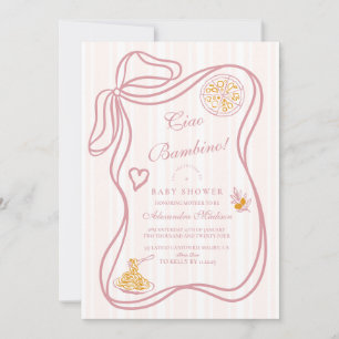 Little Bambina Pink Italian Baby Shower Invitation
