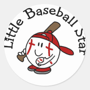 Little Baseball Star Tshirts and Gifts Classic Round Sticker