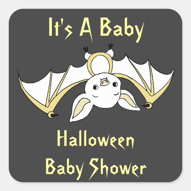 Little Bat Baby Shower Stickers (Front)