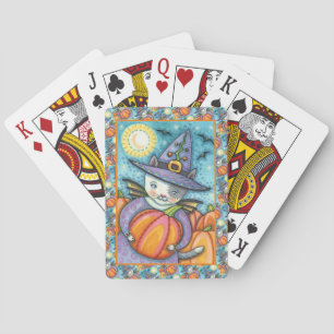 LITTLE BAT CAT KITTEN, CUTE & COLORFUL HALLOWEEN PLAYING CARDS