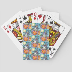 LITTLE BAT CAT KITTEN, CUTE & COLORFUL HALLOWEEN PLAYING CARDS