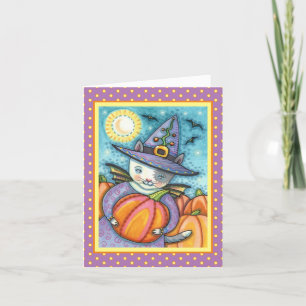 LITTLE BAT CAT KITTEN, CUTE & COLORFUL Verse Holiday Card