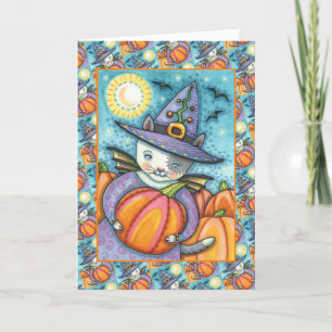 LITTLE BAT CAT KITTEN, CUTE & COLORFUL verse Holiday Card