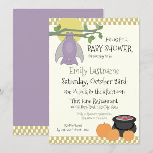 Little Bat Halloween Baby Shower Invitation