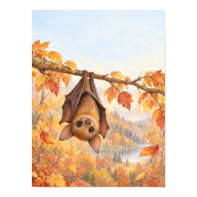 Little Bat in Golden Autumn Forest – Poster