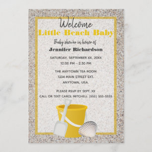 Little Beach Baby Shovel and Pail Baby Shower Invitation