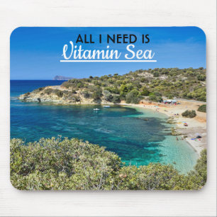 little beach in Sardinia with turquoise water Mouse Mat