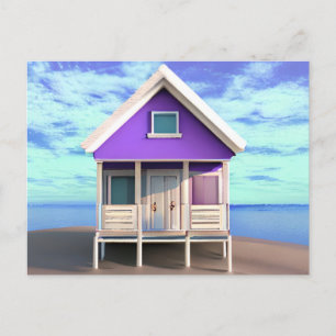 Little Beach Shack on the Sand Postcard