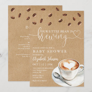 Little Bean Brewing Coffee Baby Shower All In One Invitation