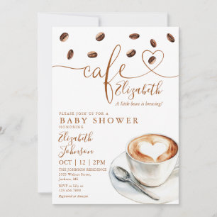 Little Bean Cafe Coffee Baby Shower All In One Invitation