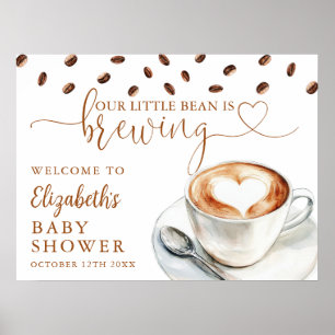 Little Bean Coffee Baby Shower Welcome Sign